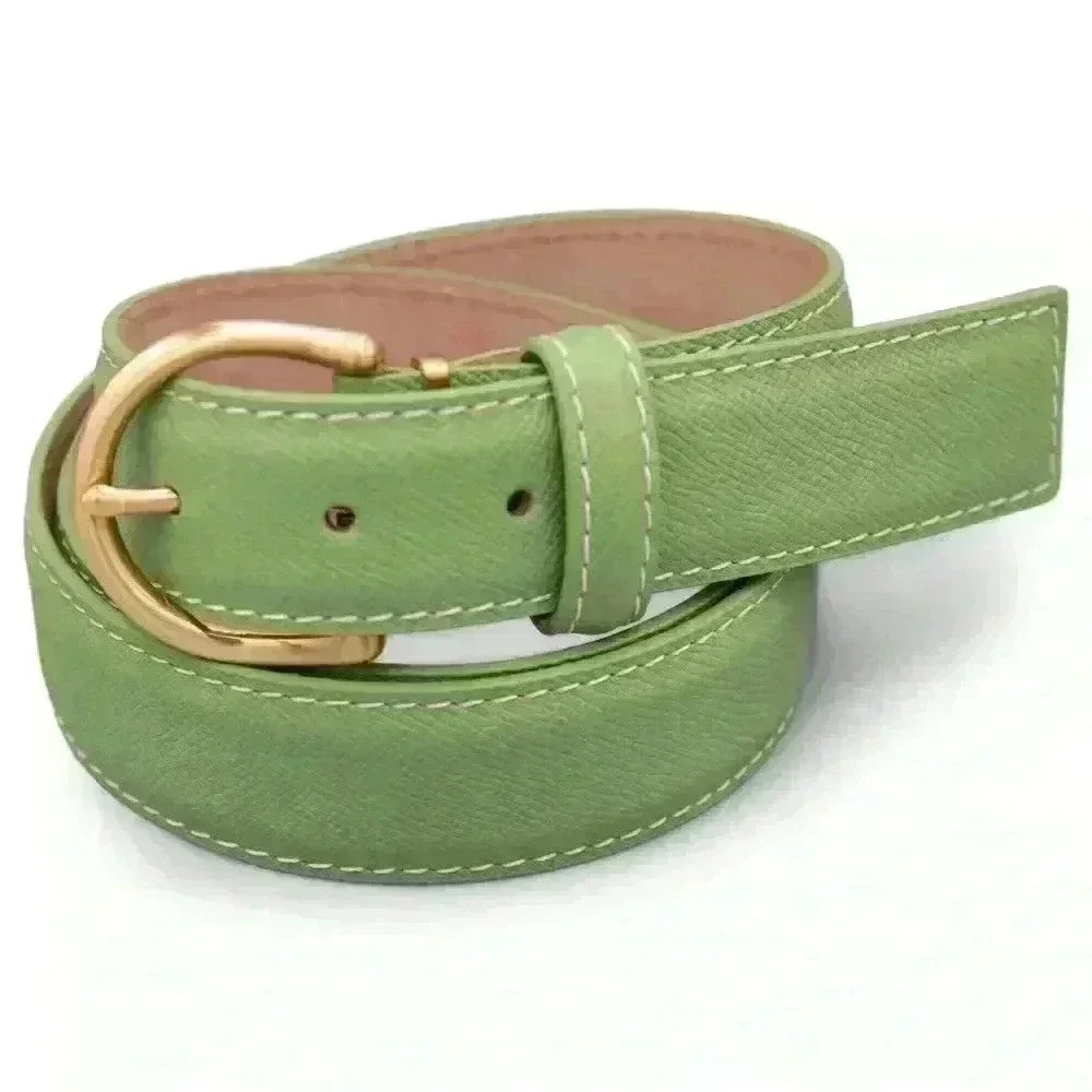 L.E.N Epsom Leather Belt - Apple
